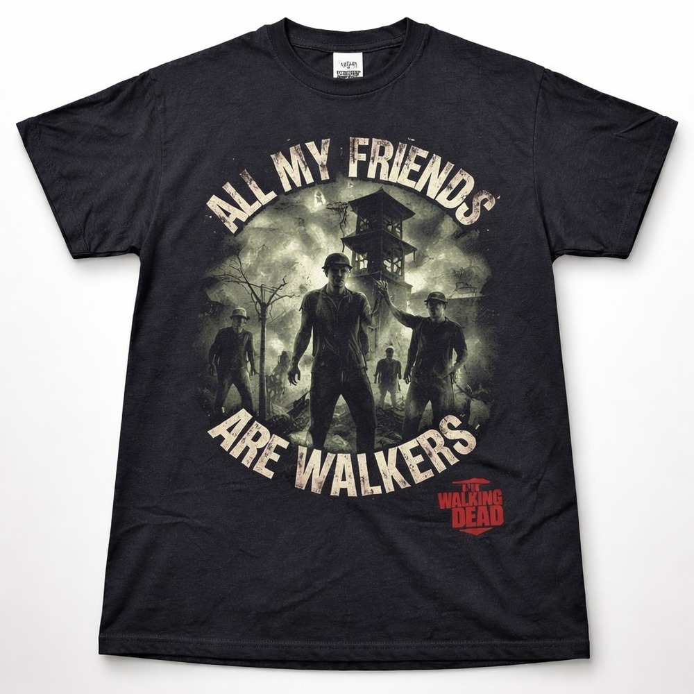 The Walking Dead AMC Graphic T Shirt Men's XL Black Zombie‎ Horror